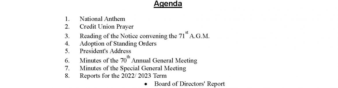 ANNUAL GENERAL MEETING Notice - November 25th, 2023